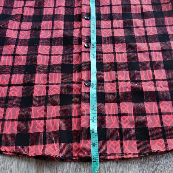 American Breed Red and Black Men's Short Sleeve Button Top Size Medium - Picture 6 of 7